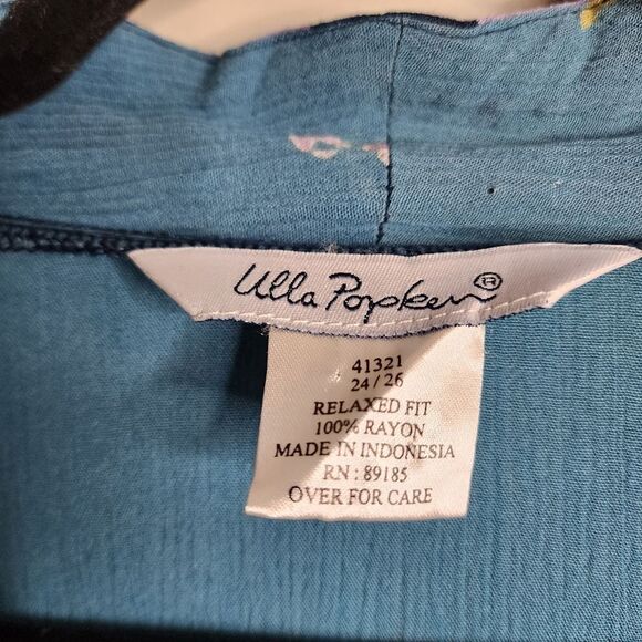 Ulla Popkan kimon mixed print multicolor oversized floral 3/4 sleeve S-XL - Picture 4 of 4